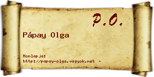 Pápay Olga névjegykártya