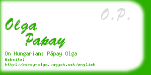 olga papay business card