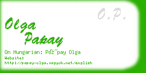 olga papay business card